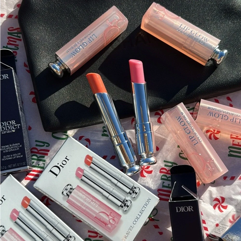 Dior Lip Balm Glow Color Reviver Balm - Pink and Peach SET OF TWO BALMS (AMAZING